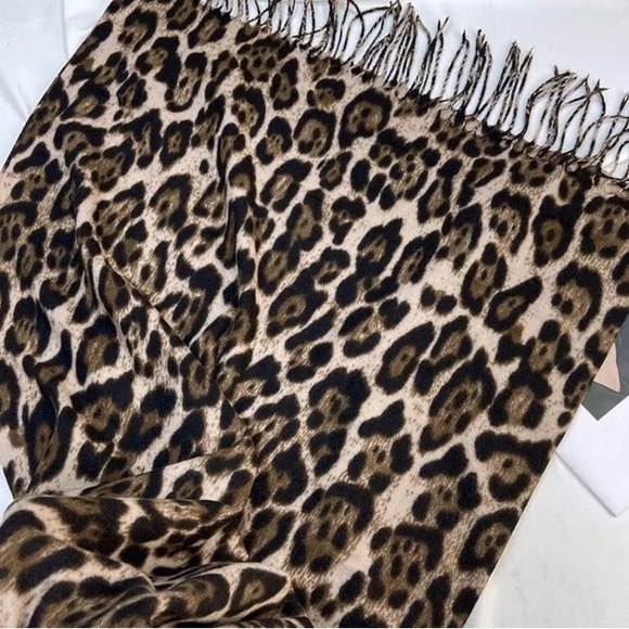 🌹🆕 Faux Cashmere Leopard Print Fringe tassels Scarf Wrap Shawl Christmas Gift - Picture 4 of 8